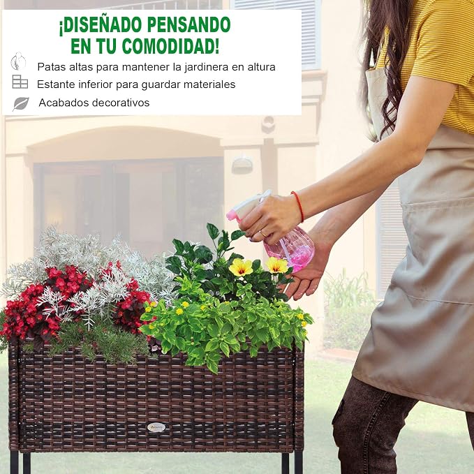 Outsunny Jardinera Exterior para Huerto Urbano Jardinera ...