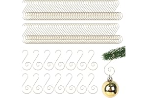 Miukada Christmas Ornament Hooks, Christmas Ornament Hangers 120Pcs, Small Metal Decorative Ornament Hooks for Xmas Tree Decorations-Gold