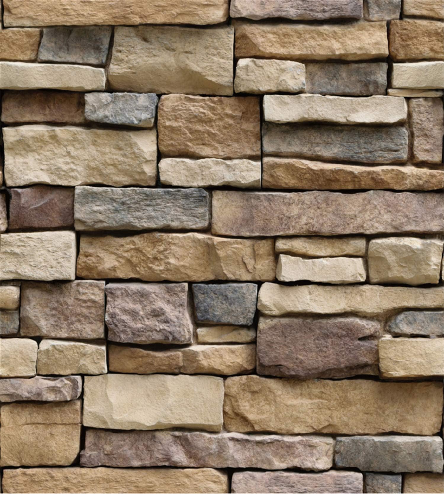 Modern Faux Brick Stone Wallpaper Stone Peel and Stick Wallpaper Self Adhesive Wallpaper 3D Effect Fake Faux Brick Blocks Vintage Home Decoration Self Adhesive Vinyl Wallpaper(17.7"×393.8")