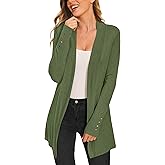 A ROW Cardigan for Women Long Sleeve Open Front Lightweight Knit Cardigan Sweaters for Spring Summer Fall Green 2XL