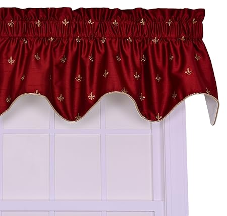Ellis Curtain Fleur Di Lis Faux Silk Lined Duchess Filler Valance