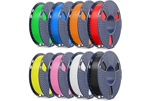 SUNLU 3D Printer Filament Mini Pack, 0.25kg Each Spool, Total 2kg, Mini Spool, PLA+ Filament 1.75mm, 8 Packs, (Black+White+Gr