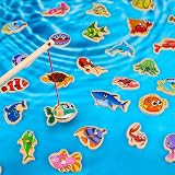 FANTESI 33 pcs Magnetic Fishing Game Wooden Ocean Animals Educational Toys view 6