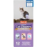 Hartz Comfitables Cat Diapers, Size M 12 Count, Comfortable &amp; Secure Fit, Easy to Put On