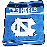 Logo Brands NCAA Game Day Plush Raschel Throw Blanket, 50" x 60" (North Carolina Tar Heels)