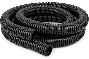 Electriduct 2" Flame Retardant Wire Loom Polypropylene Split Tubing Corrugated Conduit (48mm ID) - 10 Feet - Black