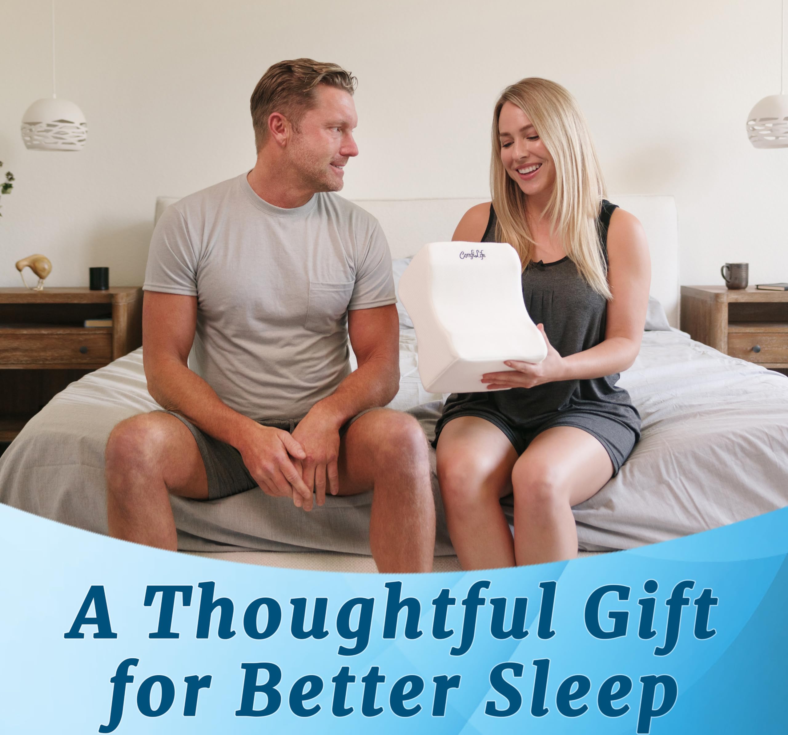 ComfiLife Orthopedic Knee and Leg Pillow for Side Sleepers Sleeping - 100% Polyurethane Foam for Back Pain, Hip Pain Relief