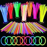 Mega-L 1000 Pcs Glow Sticks Bulk Party Pack, Glow in the Dark Party Supplies, 8" Ultra Bright Glow Necklaces and Bracelets with Connectors for Neon Glow Birthday Pool Party, New Years Eve Party Favors