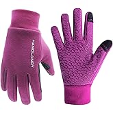 HANDLANDY Lightweight Running Gloves for Women & Men, Touchscreen Gloves with Fleece Lining & Anti-Slip Grip for Cycling, Biking, Commuting & as a Ski Glove Liner