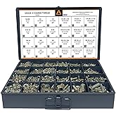 Titan Industrial Supply-1275 Piece Grade 8 Coarse Thread Metal Drawer Assortment