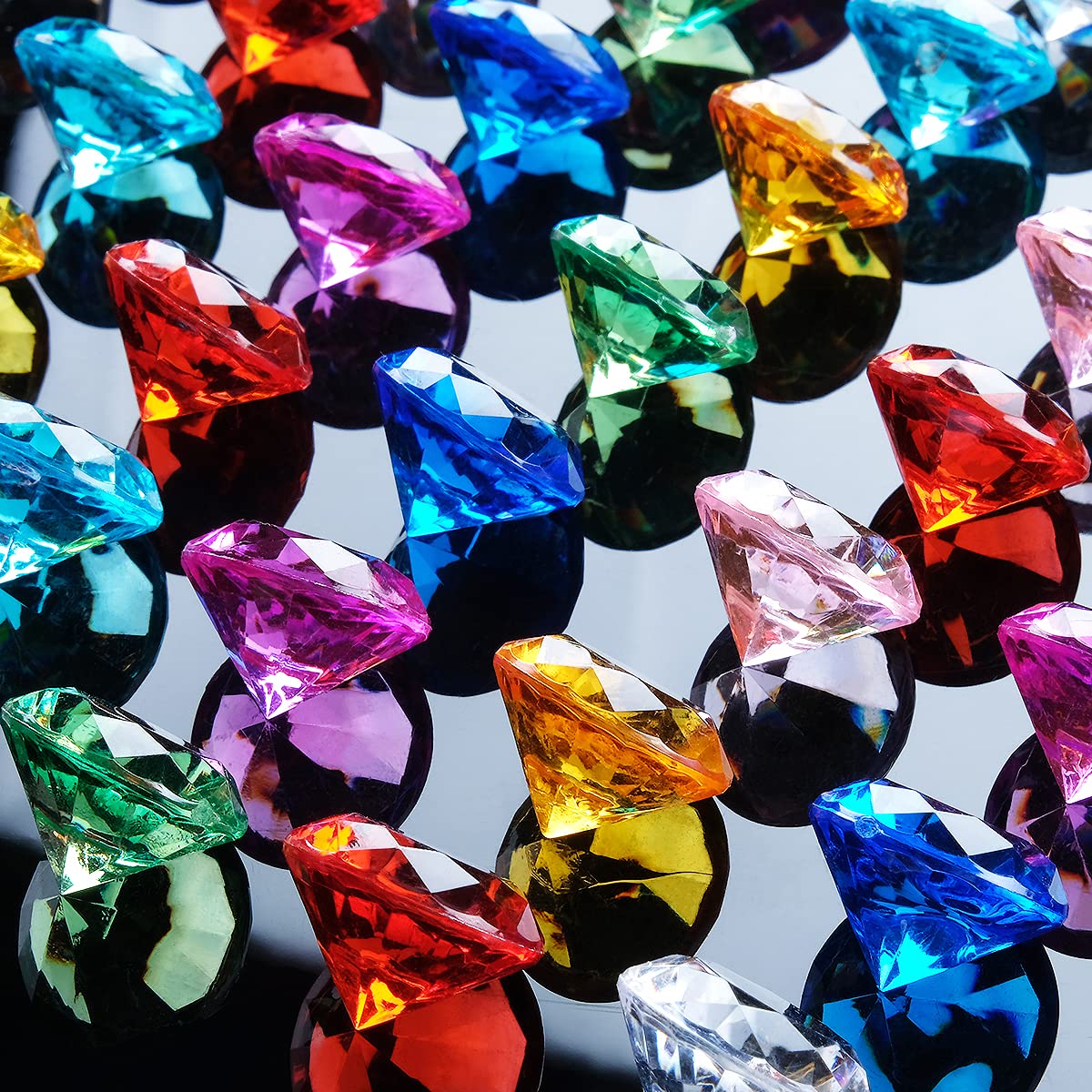 Acrylic Diamond Fake Gems Vase Filler, Babenest 240pcs 3/4 Inch Faux Diamonds Crystals Jewels for Table Scatters Wedding Party Easter Event Arts & Crafts Birthday Decoration Favor (Multicolor)