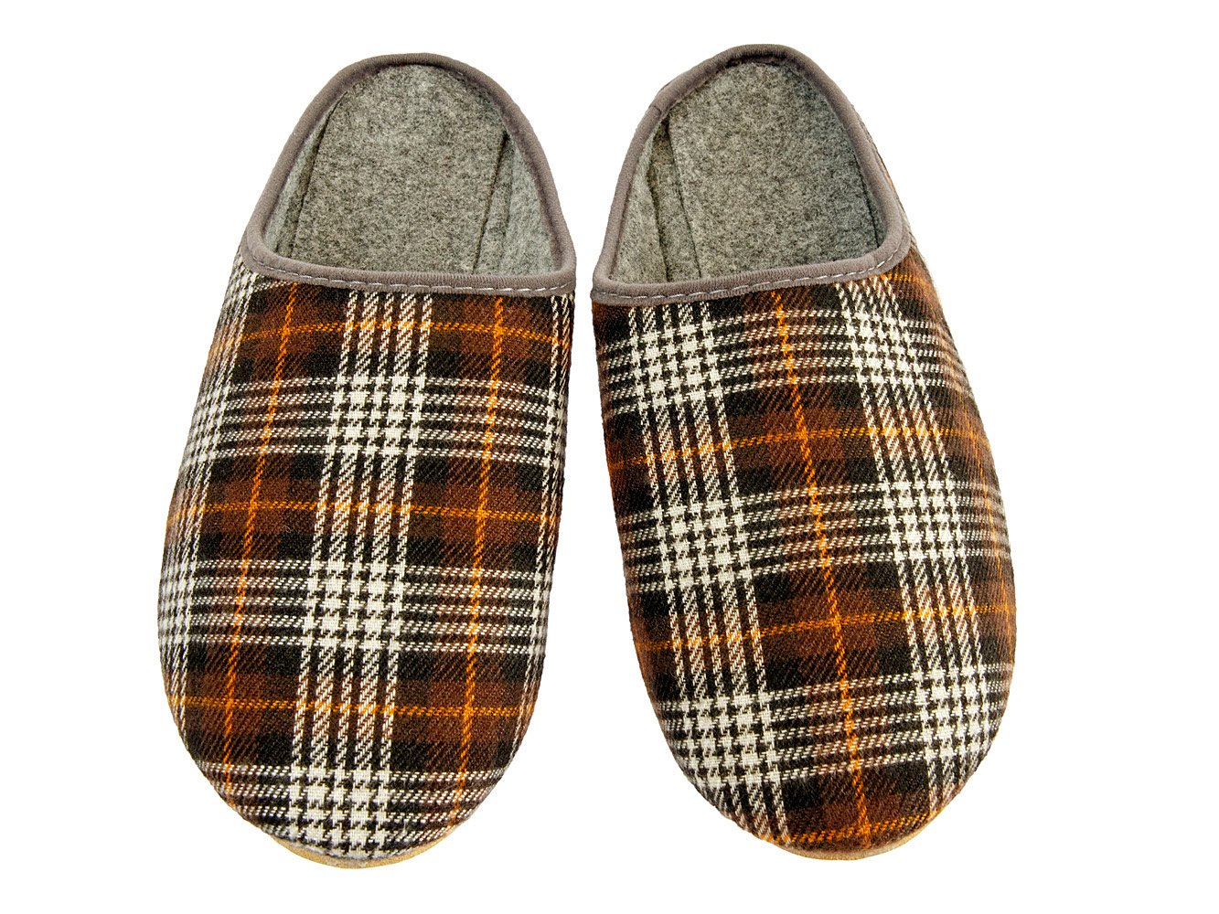 Filzpantoffeln Hausschuhe aus Filz mit Gummisohle Filzlatschen Soft für Herren Gitter Braun Dunkelblau Grau Apreggio (45, Braun)