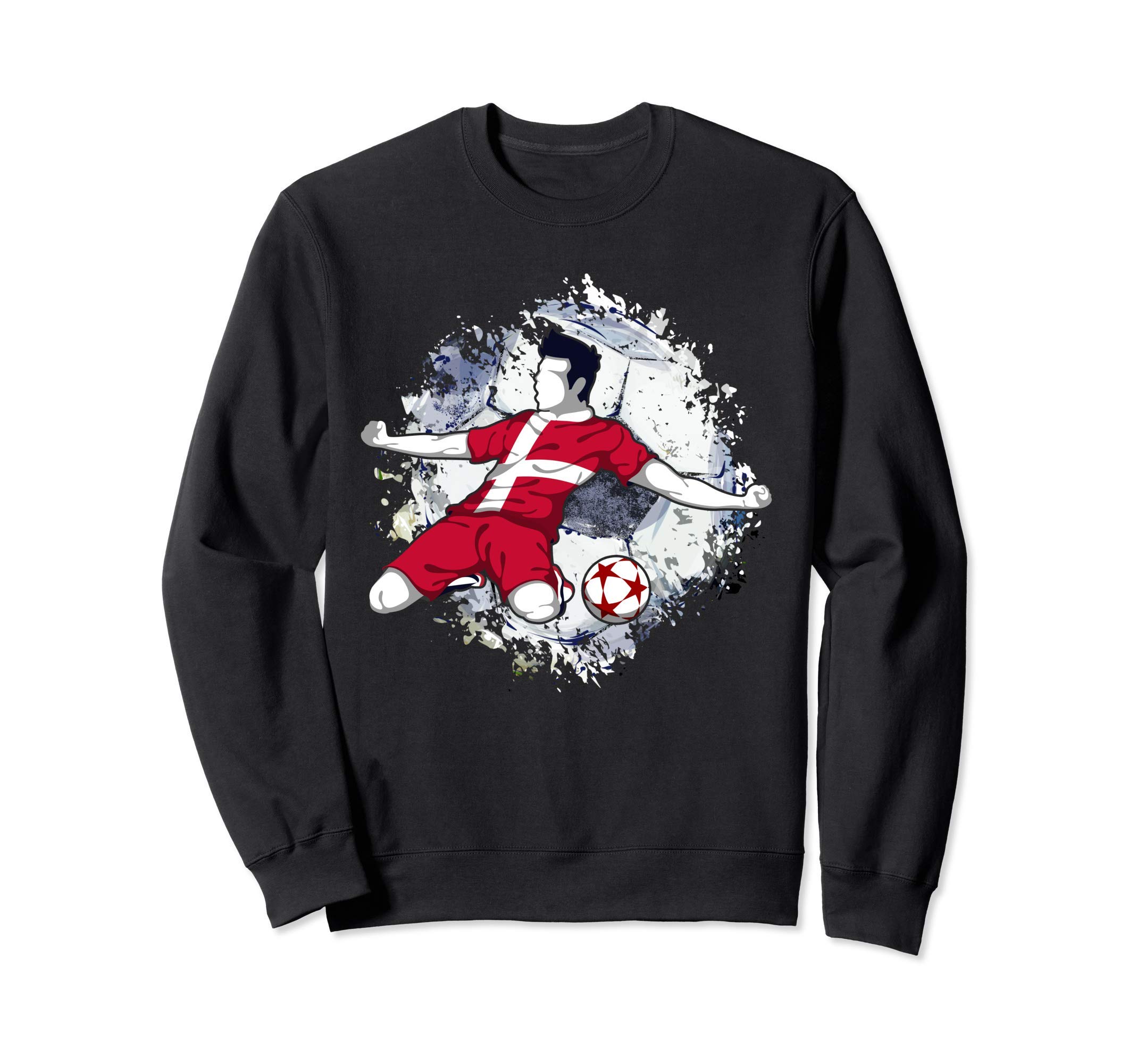 Denmark Soccer Danish National Flag Football Striker Art Sweatshirt