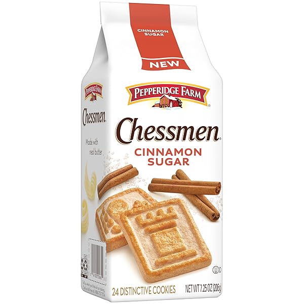 PEPPERIDGE FARM CHESSMEN CINNAMON SUGAR COOKIES, 7.25 OZ BAG