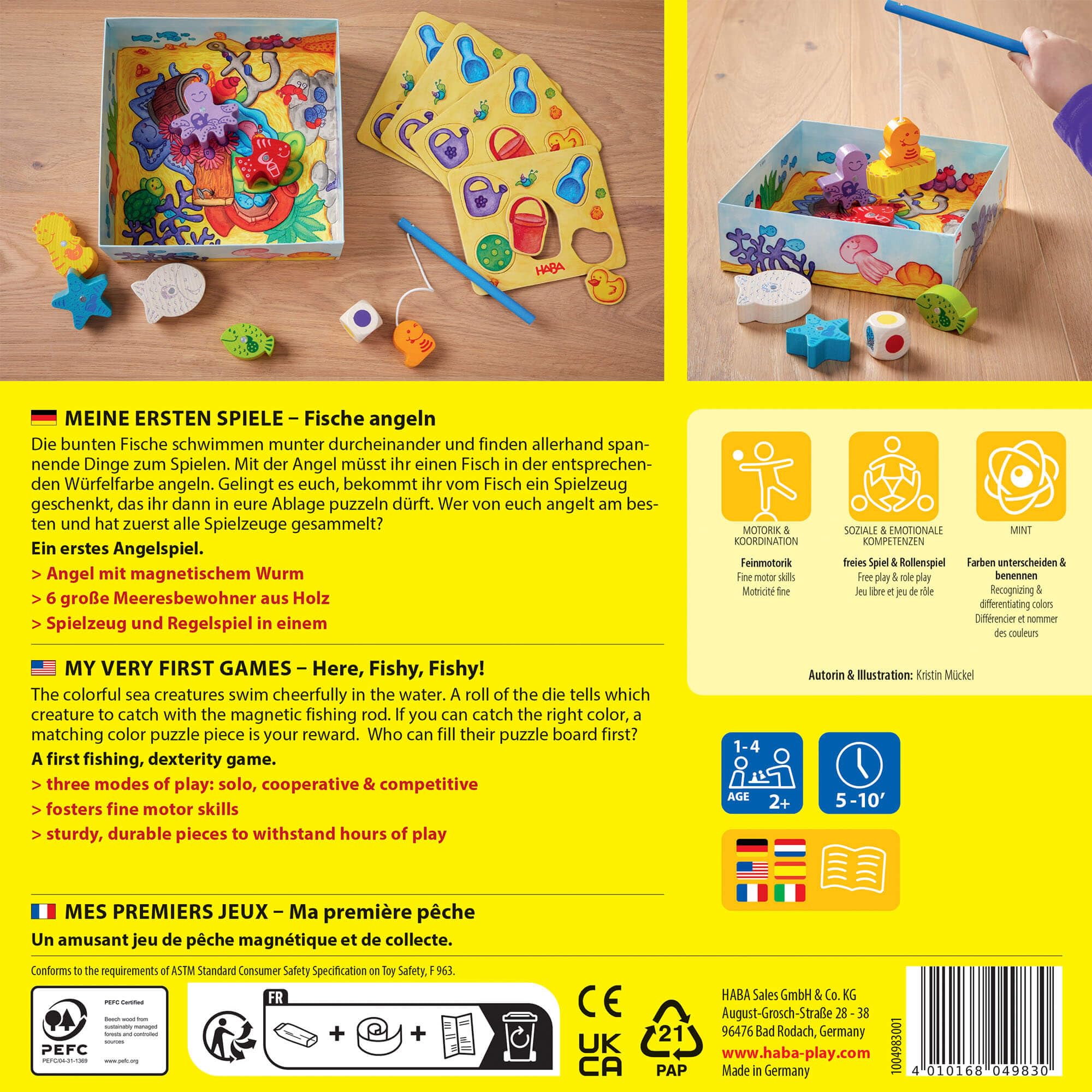 HABA My Very First Games - Here Fishy Fishy! Magnetic Fishing Game Ages 2+ Made in Germany Toddler Games, Learning Toys, Preschool Toys