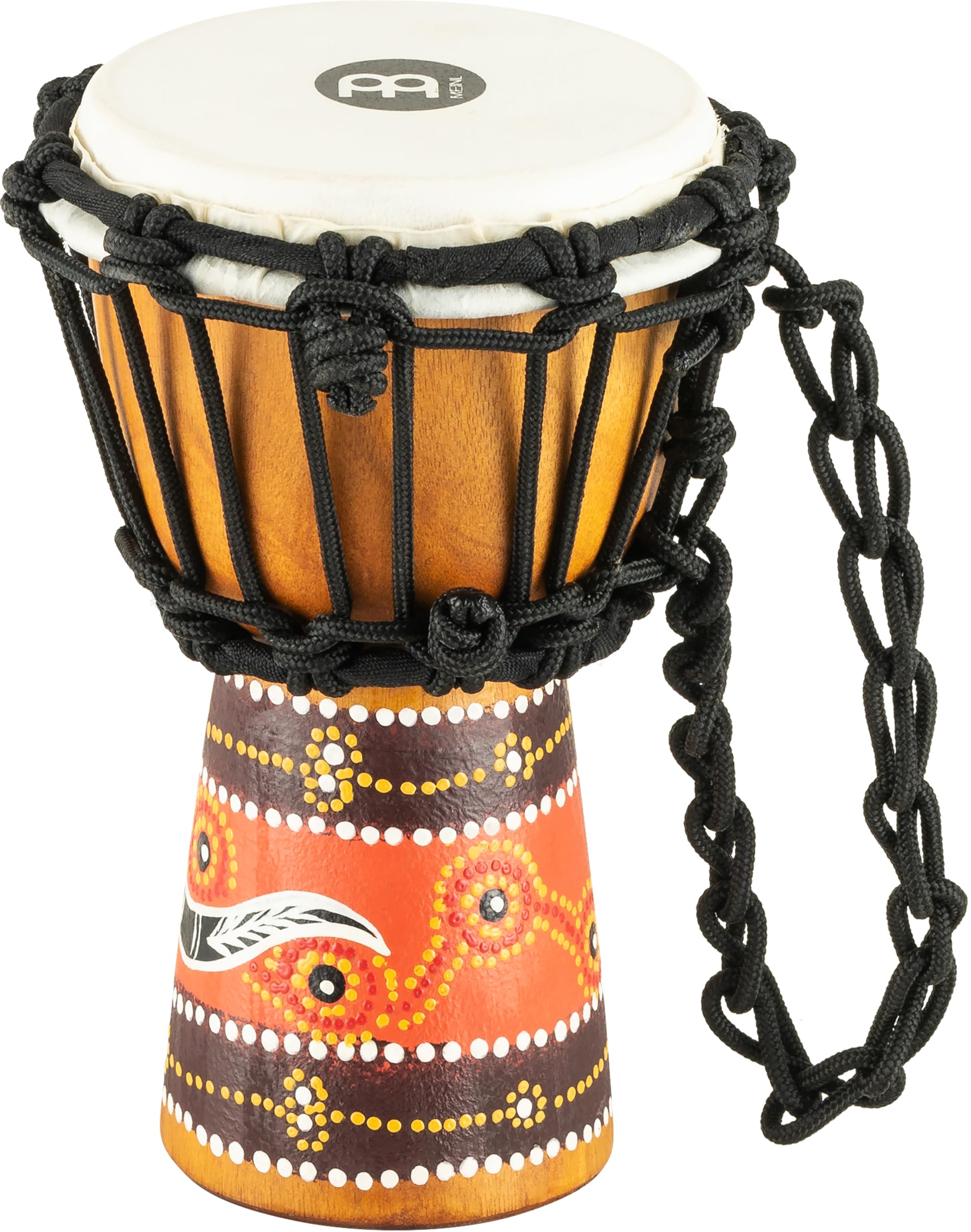 Meinl Percussion African Mini Djembe - Extra Small Handdrum - With Goat Head - Diameter 4,5 Inches - Mahogany, Multicoloured (HDJ5-XXS)