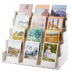 Yuntau 4 Tier Greeting Card Display Stand White