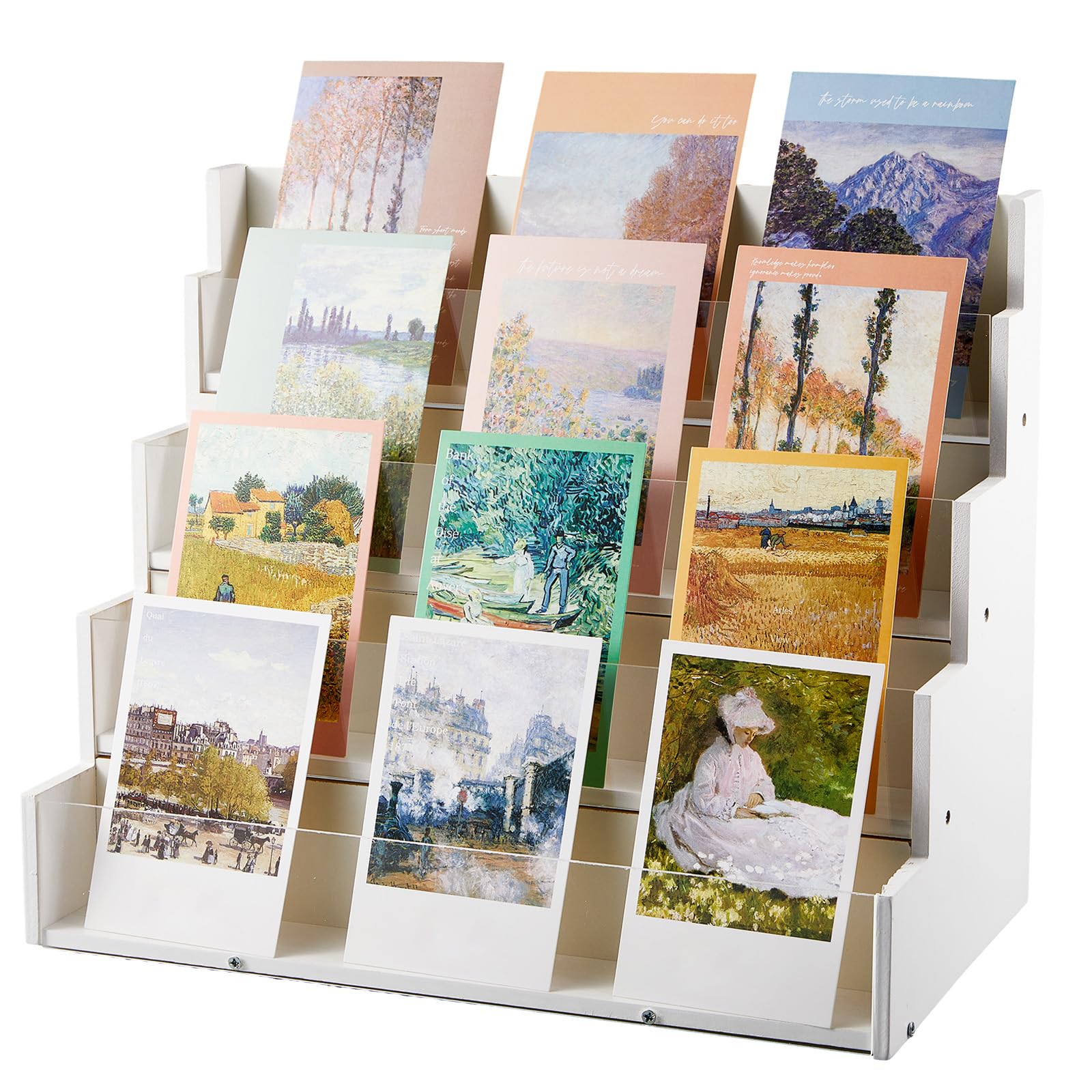 Yuntau 4 Tier Greeting Card Display Stand White
