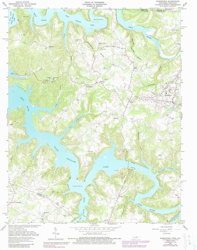 YellowMaps Byrdstown TN topo map, 124000 Scale, 7.5 X 7.5 Minute, Historical, 1962