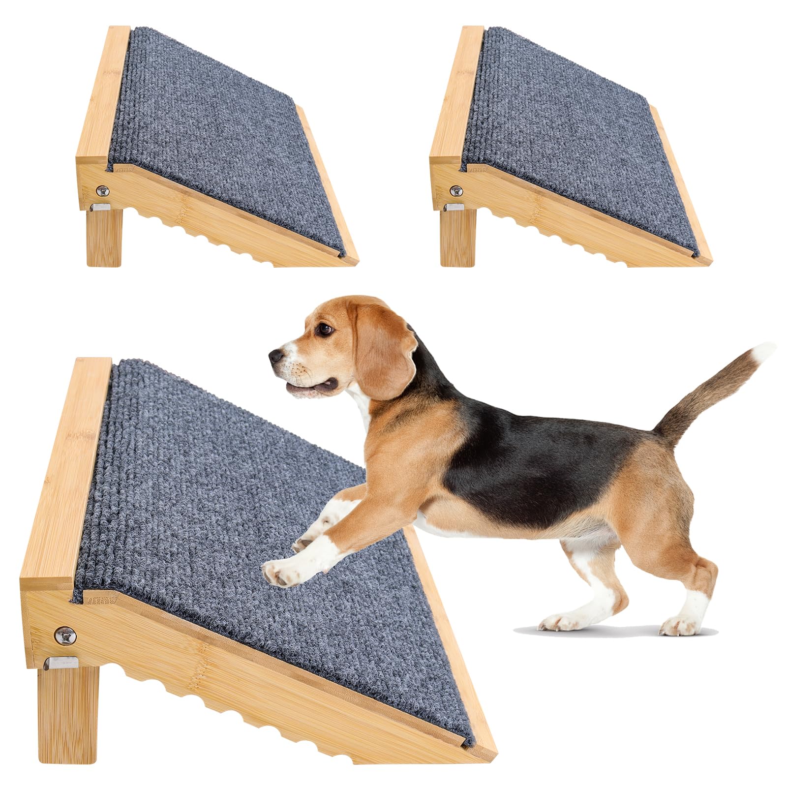 Photo 1 of 2-Pack Foldable Dog Ramp, Non-Slip Pet Ramp for Stairs, Porch Steps & Indoor Use, Easy Climbing for Small Medium Dogs & Cats, Easy Storage