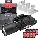 SureFire X300U-A Ultra High Output 1000 Lumens LED Weapon Light with 12 Extra CR123A Batteries and 3 Lightjunction Battery Ca
