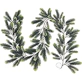DearHouse 6Ft Artificial Christmas Pine Garland, Realistic Greenery Garland Pine Leaves for Holiday Season Mantel Fireplace Table Runner Centerpiece Décor