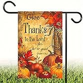 Fall Pumpkin Thanksgiving Garden Flag 12x18 Double Sided Autumn Yard Banner Happy Fall Welcome Sign Outdoor Harvest Farmhouse Decor Pumpkin Outdoor Decorations for Outside Garden Flags