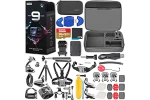 GoPro HERO9 Black - Waterproof Action Camera with Front LCD, Touch Rear Screens, 5K, 20MP Photos, 1080p Live Streaming, Stabi