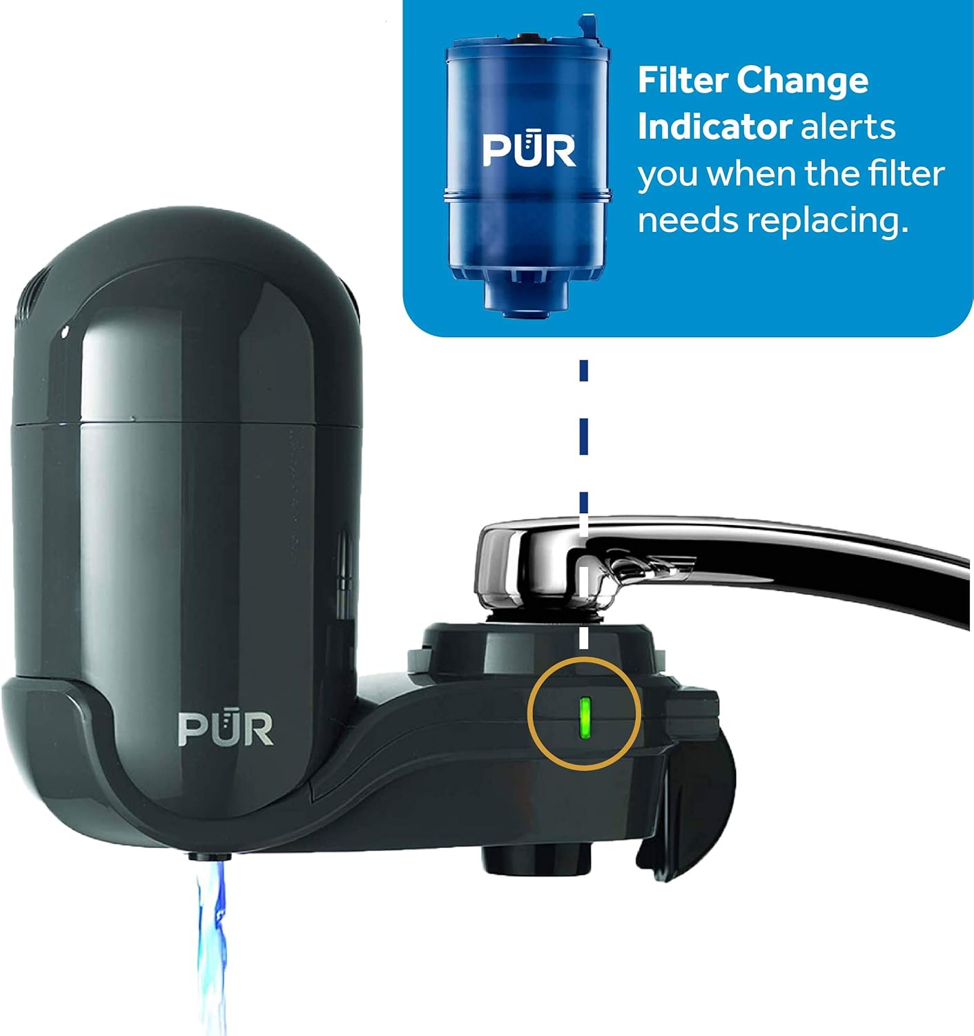 PUR Faucet Mount Water Filtration System, Small, Gray: Home Improvement
