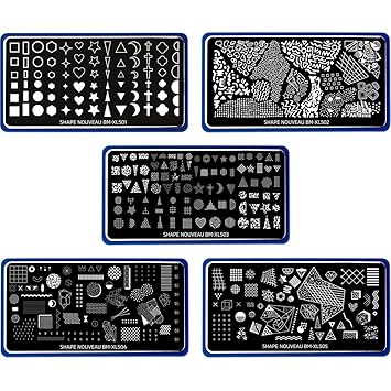 Amazon Com Maniology Formerly Bmc 5pc Xl Nail Stamping Plate Set