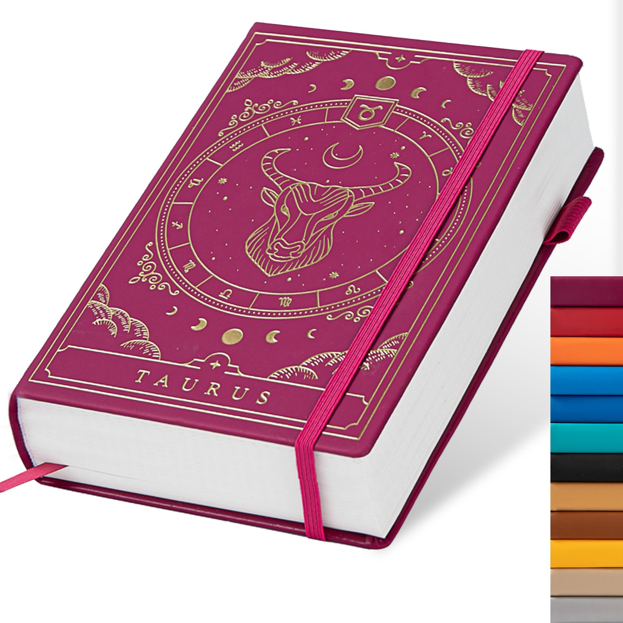 TIEFOSSI Constellations A5 Dotted Hardcover Journal Notebook, 100gsm 400pages Writing Paper, Bullet Organizers Notebook for Women, Men, Teens (Taurus)