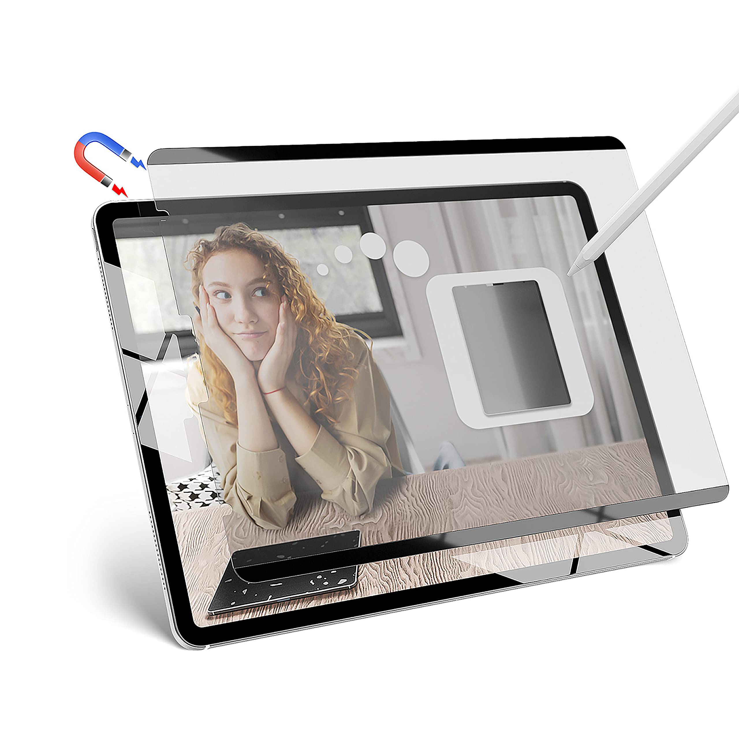 Thorani Paper-Feel Pro (4Th Gen, Magnetic) - Matte Tpu Film For Writing & Drawing Like On Paper, Compatible With Pencil & Face Id (Apple, Magnet - Ipad 10.2 2021/20/19 (Ipad 7&8)