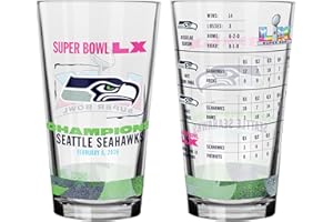 NFL Seattle Seahawks Super Bowl LX Champions 16oz Mixing Glass, 2-Pack