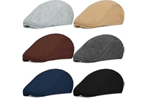 6 Pack Men's Newsboy Hat Ivy Cabbie Driving Hunting Flat Cap Irish Hats