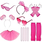 RIOSO 80s Accessories for Women 80's Themed Party Tutu Dress 80s Costume Outfit Set 80 Women's Outfits Costumes Accessory