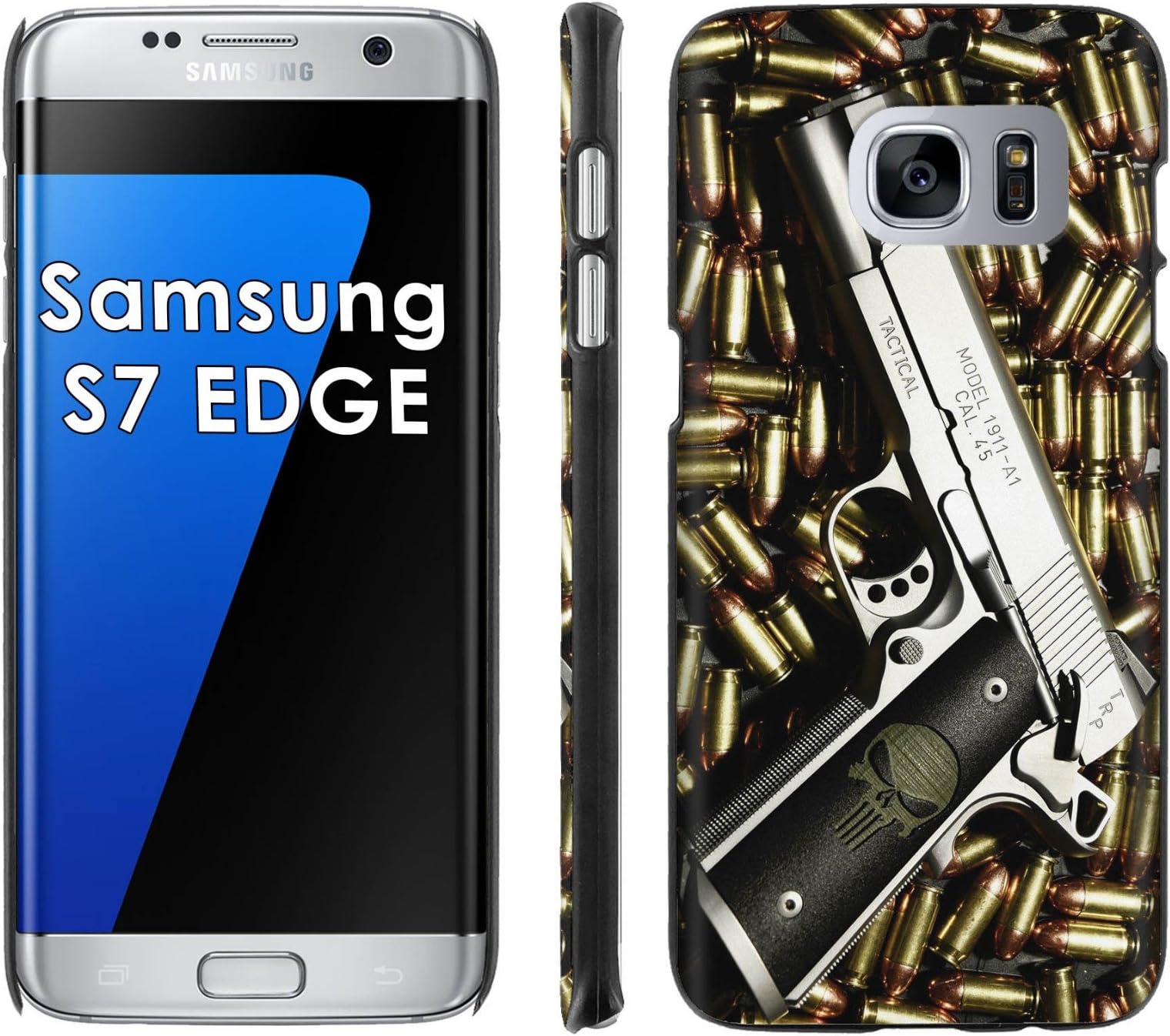 Samsung Galaxy [S7 EDGE] Phone Cover, Punisher Hand Gun- Black Slim Clip-on Phone Case for [Samsung Galaxy [S7 EDGE]]