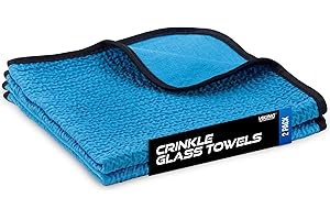 VIKING Glass Microfiber Cleaning Cloth for Car and Home 2 Pack, Glass Towels for Mirror, and Picture Frames, and Car Detailing Kit, 16 inch x 16 inch, Blue
