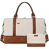 GAYUAPEIA Women's Weekender bag Travel Duffel Bag with Shoe Compartment 21-inch Airline-Approved Carry-On, 2-Piece Overnight Bag Set Personal Item Luggage