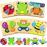 Bekayshad Wooden Puzzles Toddler Toys Gifts for 1 2 3 Year Old Boys Girls, Animal Jigsaw Puzzles Montessori Toys, Learning Educational Christmas Birthday Gifts for Girls Boys Ages 1-3