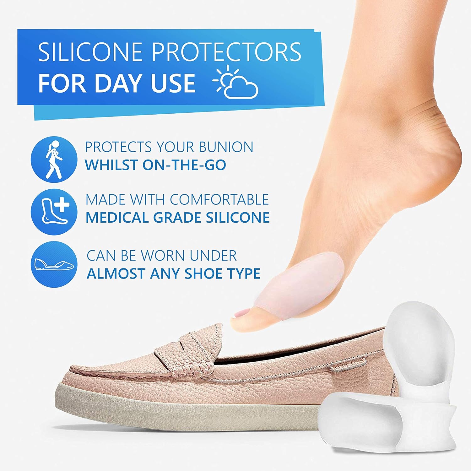 Sports Laboratory Bunion Corrector for Women and Men, Blue - Image 5