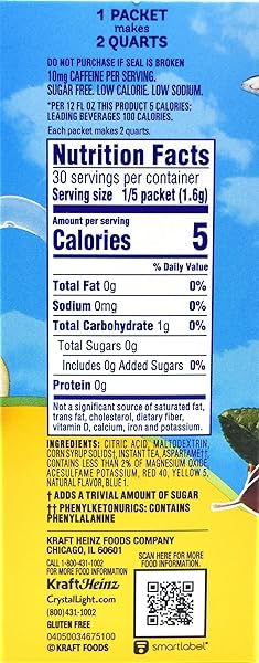 CRYSTAL LIGHT DRINK MIX, 6 PITCHER PACKETS, FOR FLAVORFUL HYDRATION AND SHAREABLE REFRESHMENT, NATURALLY FLAVORED LEMON ICED TEA WITH OTHER NATURAL FLAVOR, MADE WITH BLACK TEA, 1.4 OZ