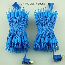 YULETIME 200 Blue LED Christmas Lights with Blue