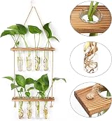 Hyindoor 2 Tier Propagation Station Glass Planter Wall Hanging Test Tubes 8pcs view 2