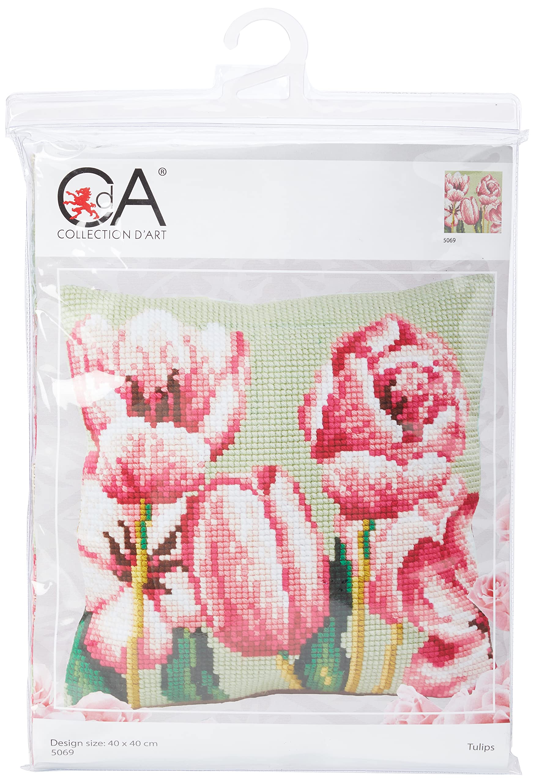Collection d'Art Cross Stitch Cushion: Tulip (Right)