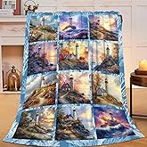 Lighthouse Blanket for Girls Women Boys Men Adults Kids Soft Cozy Fleece Nautical Throw Blankets Gifts Warm Flannel Plush Lightweight Decor for Couch Bed Sofa 50"X40"