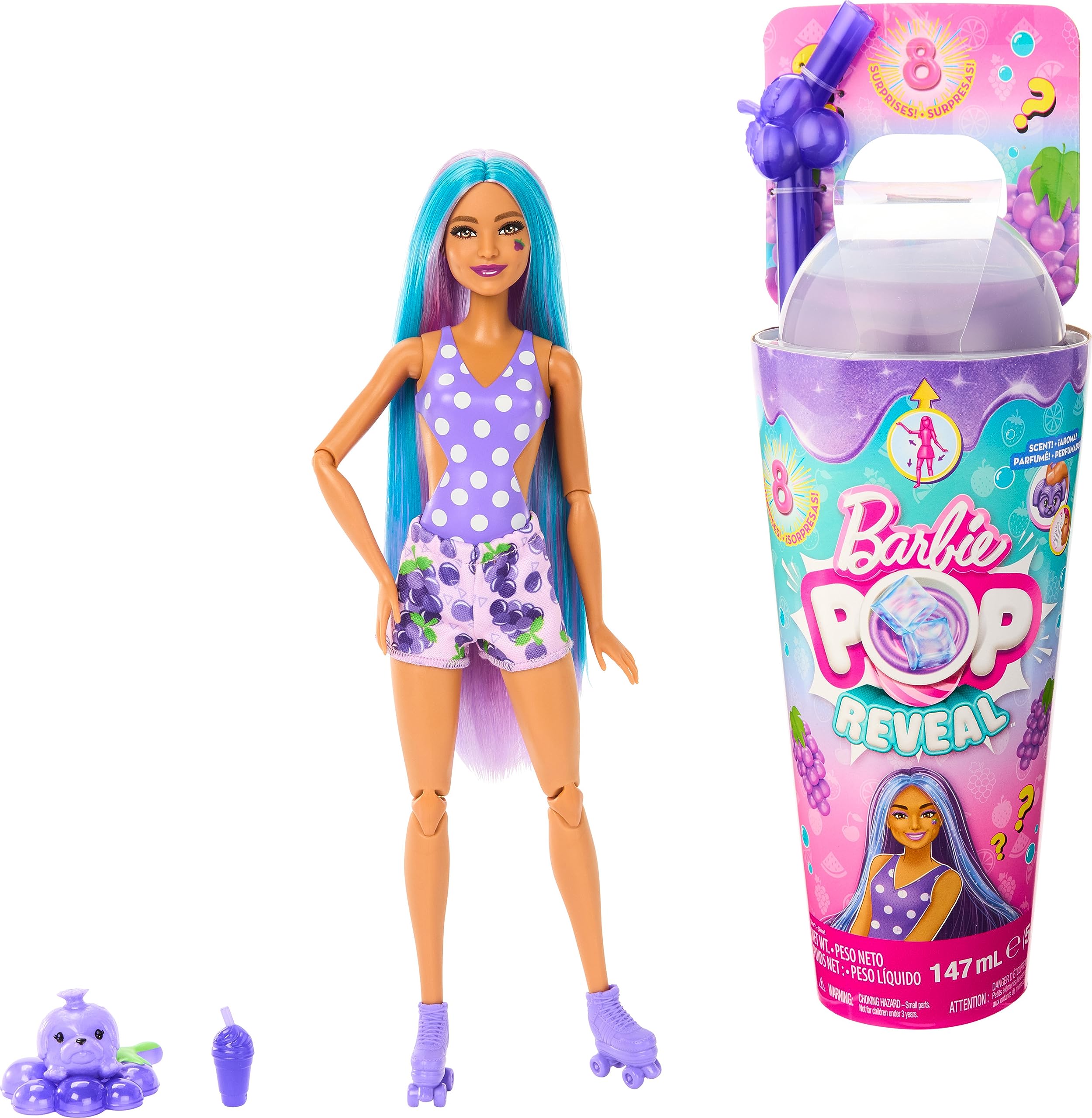 Barbie Pop Reveal Doll & Accessories, Grape Fizz