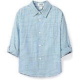 ScHaXjm Boys' Long Sleeve Plaid Pure Cotton Button Down Shirt 3-10 Years