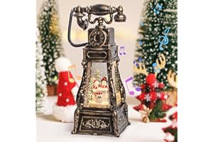 ZQQLITE Christmas Musical Snow Globes Christmas Snow Globe with Music Water Lantern Snowman Family Lighted Swirling Water Glitters Snowglobe Christmas Decoration USB Battery Operated Snow Lantern Christmas