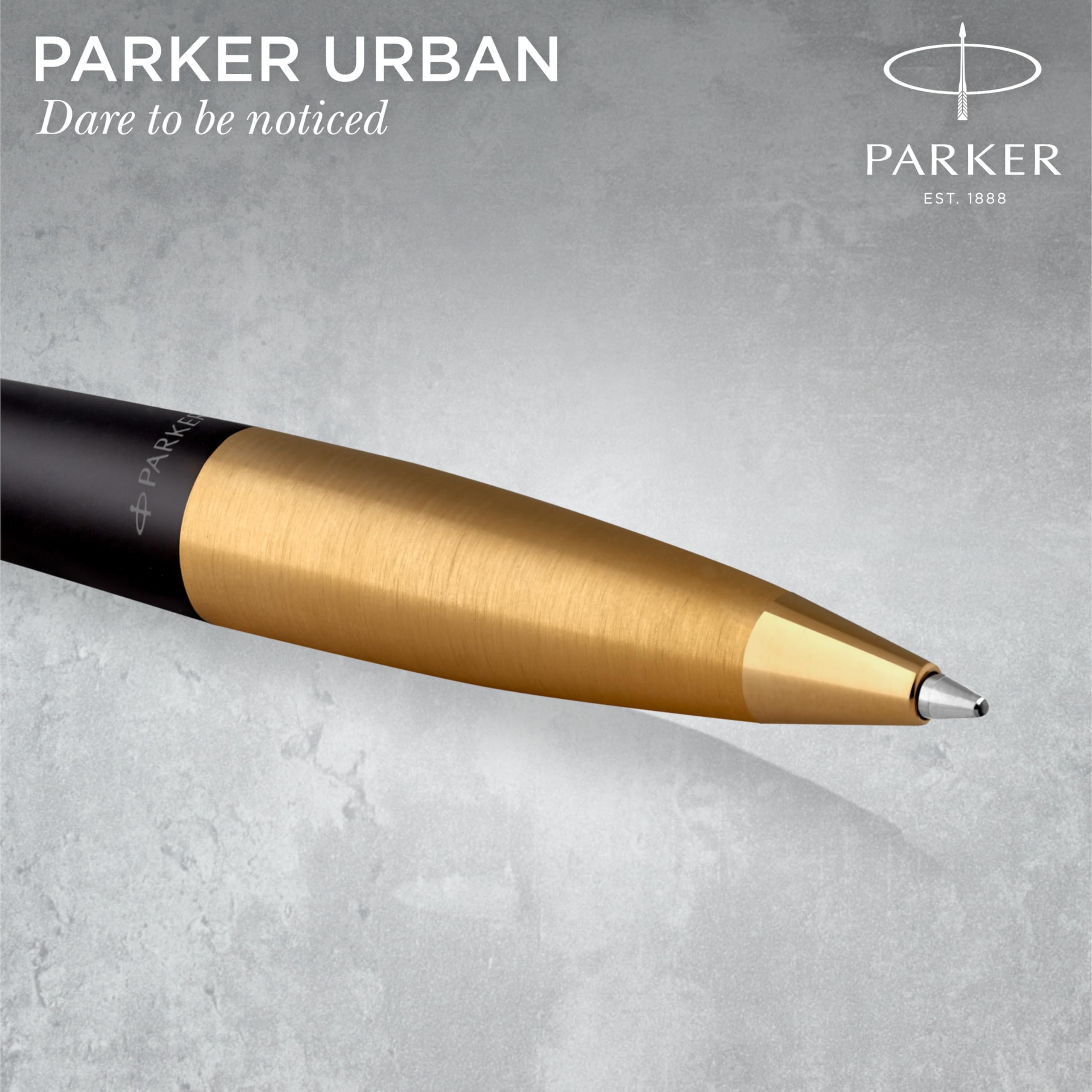 Parker Urban Twist-Kugelschreiber | Mattschwarz mit goldenen Zierteilen | mit Nachfüllpatrone mit blauer Tinte | Geschenkbox 4
