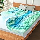 SOOSLEEPY 2 Inch 7-Zone Twin Memory Foam Mattress Topper Egg Crate Cooling Gel Infused Mattress Pad Bed Topper for Pressure Relief and Back Pain Soft & Breathable, CertiPUR-US Certified